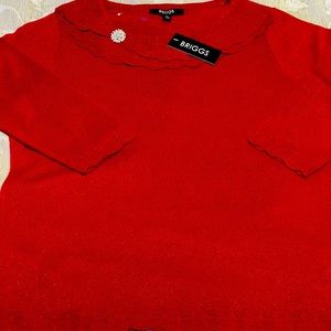 Briggs red sparkly petite top